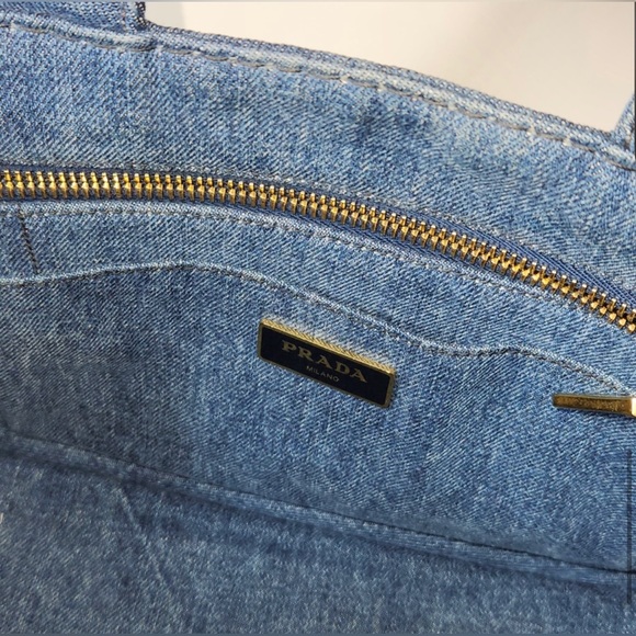 PRADA DENIM Canapa bag with shoulder strap! Like new! COA included/Posh authen! - Picture 10 of 10